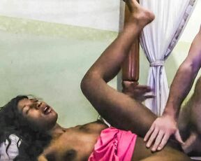 Skinny Zulu Teen Reaches Nirvana While Taking a White Cock R