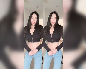 Chinese Asian real movie actress goes topless in America