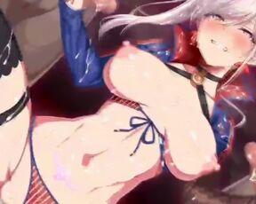 Beautiful babe does 3 cocks at once ai upscale