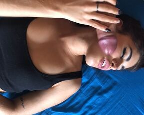 I love hitting myself in the face with my boyfriend's huge cock