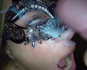 Dutch blond babe masked facial compilation