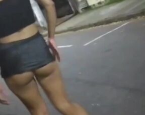 Typhany walking upskirt and showing your butt